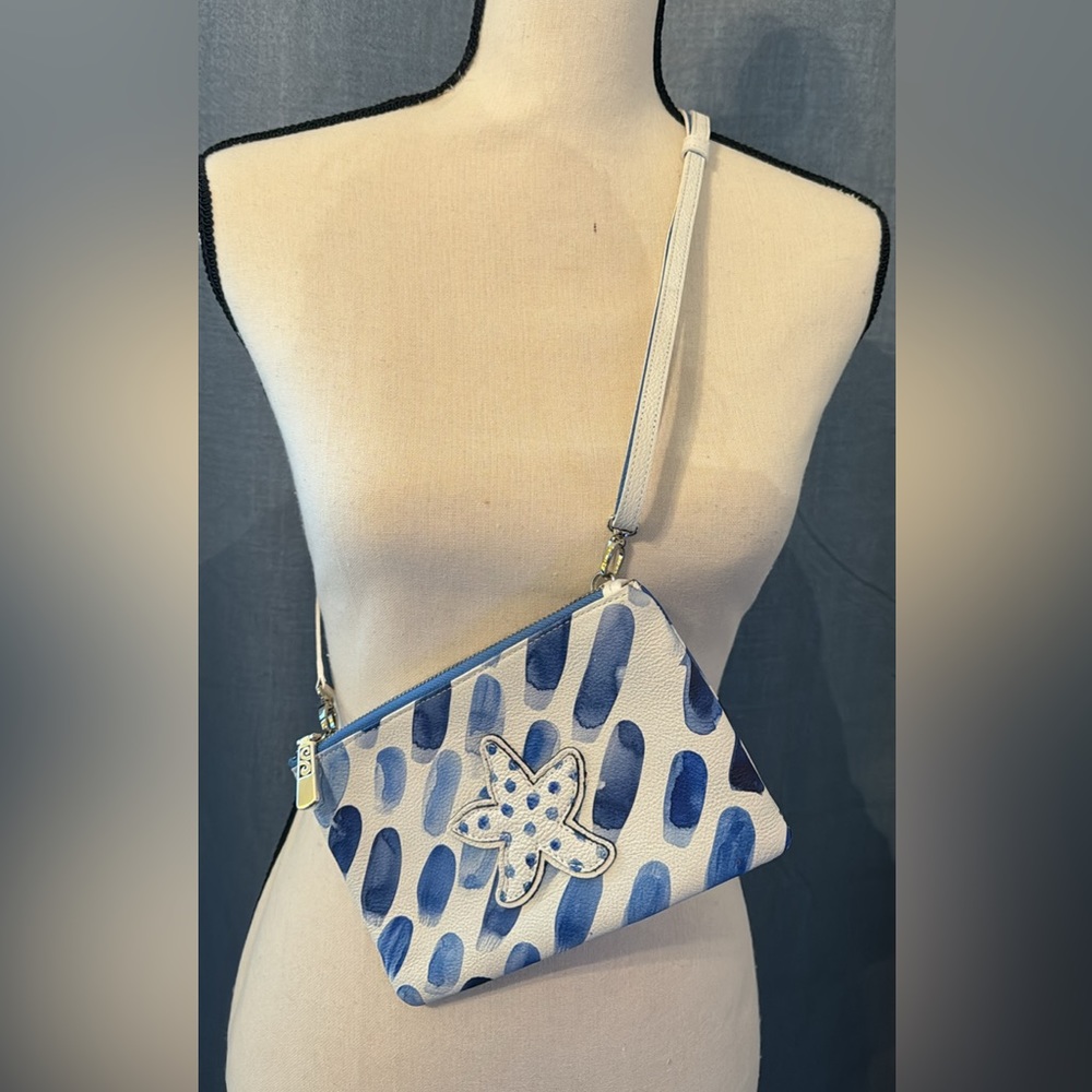 Brighton crossbody blue and white Starfish